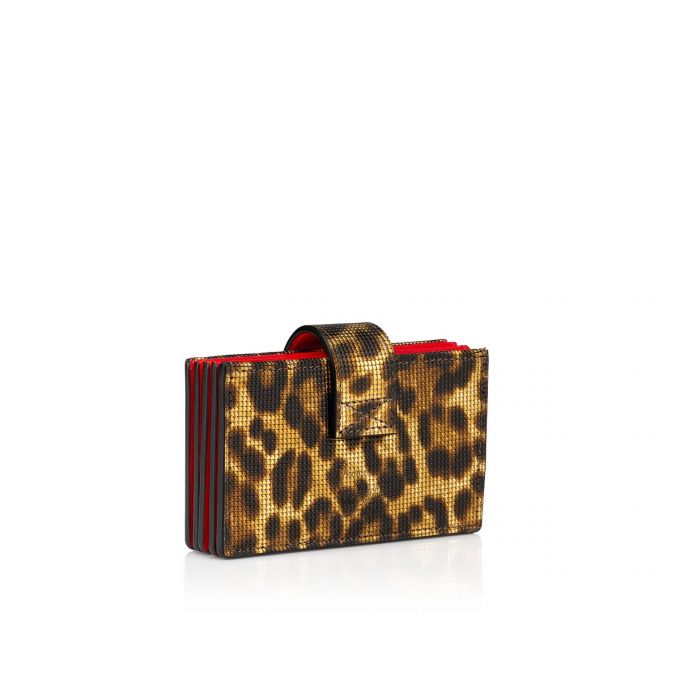 Christian Louboutin Elisa Accordeon Card Holder Creative Læder Card Holder Card Holder Dame Guld Sølv | DK-38122