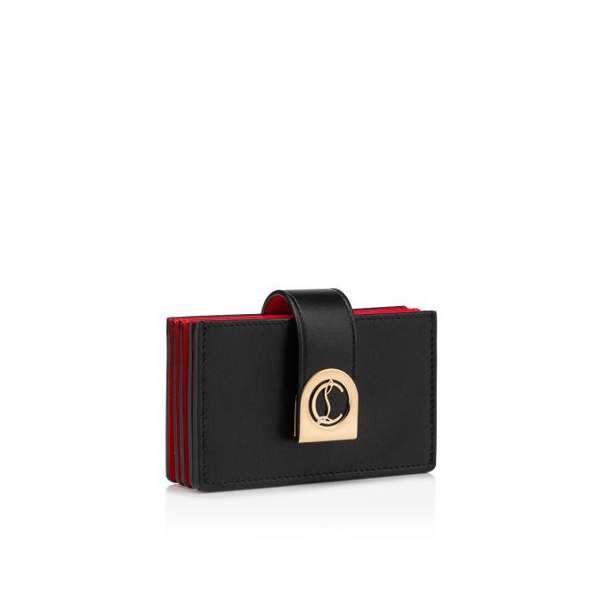 Christian Louboutin Elisa Accordeon Card Holder Classic Læder Card Holder Card Holder Dame Sort Guld | DK-89145