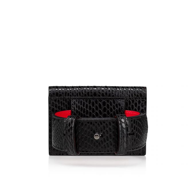 Christian Louboutin Elisa Ankle Card Holder Creative Læder Card Holder Card Holder Dame Sort | DK-49218