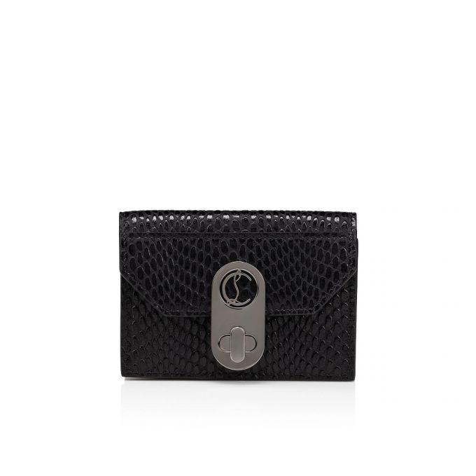 Christian Louboutin Elisa Ankle Card Holder Creative Læder Card Holder Card Holder Dame Sort | DK-49218