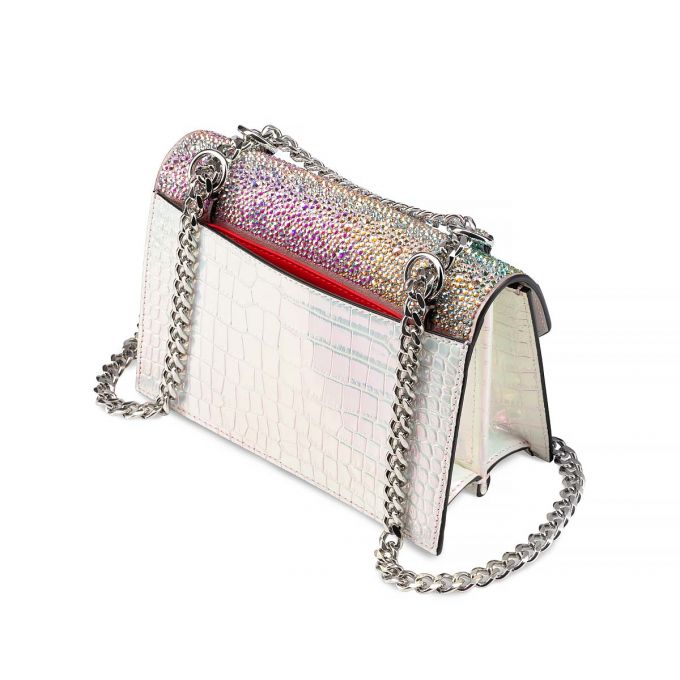 Christian Louboutin Elisa Mini Strass Cross Body Bags Cross Body Bags Dame Lyserød Hvide Flerfarvede Sølv | DK-60767