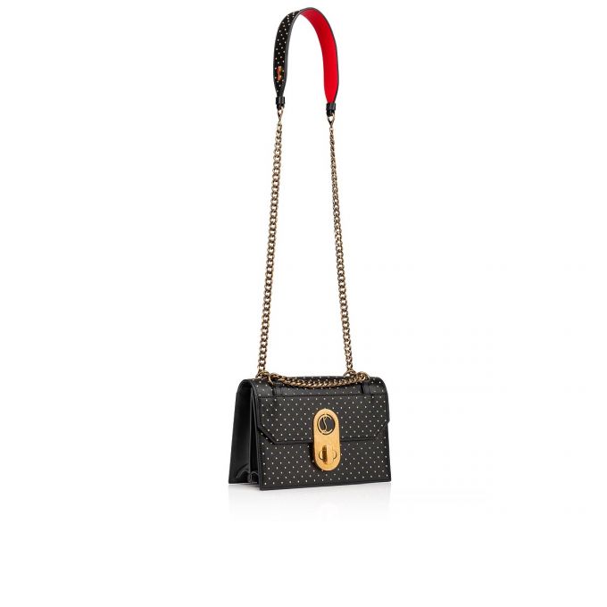 Christian Louboutin Elisa Small Classic Læder Cross Body Bags Cross Body Bags Dame Sort Guld | DK-70915