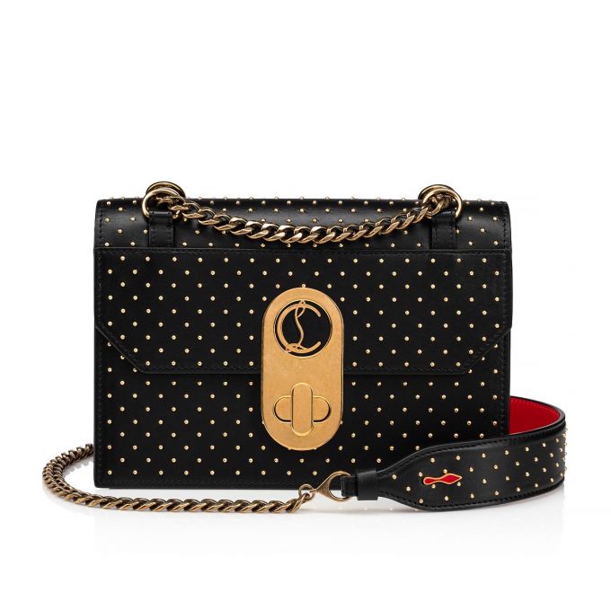 Christian Louboutin Elisa Small Classic Læder Cross Body Bags Cross Body Bags Dame Sort Guld | DK-70915