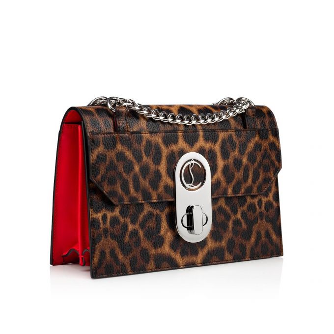 Christian Louboutin Elisa Small Creative Læder Cross Body Bags Cross Body Bags Dame Brune Rød Sølv | DK-69756