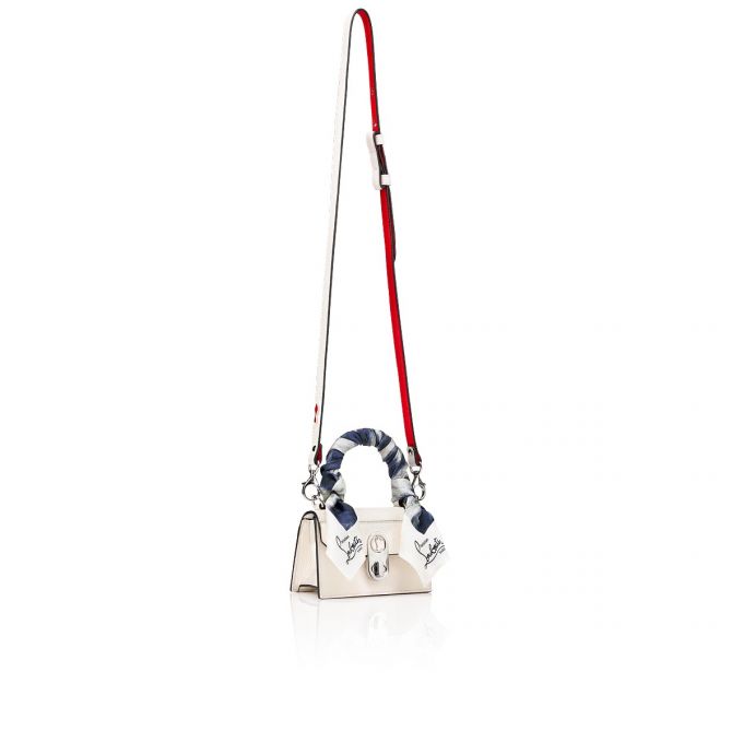 Christian Louboutin Elisa Top Handle Nano Classic Læder Top Handles Top Handles Dame Hvide Flerfarvede Sølv | DK-66161