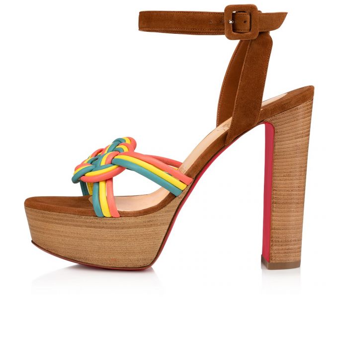 Christian Louboutin Ella 130 Nappa Sandals Sandaler Dame Beige | DK-28875