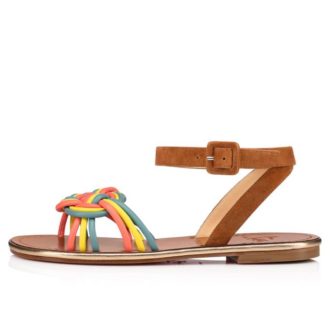 Christian Louboutin Ella Nappa Sandals Sandaler Dame Flerfarvede | DK-54143