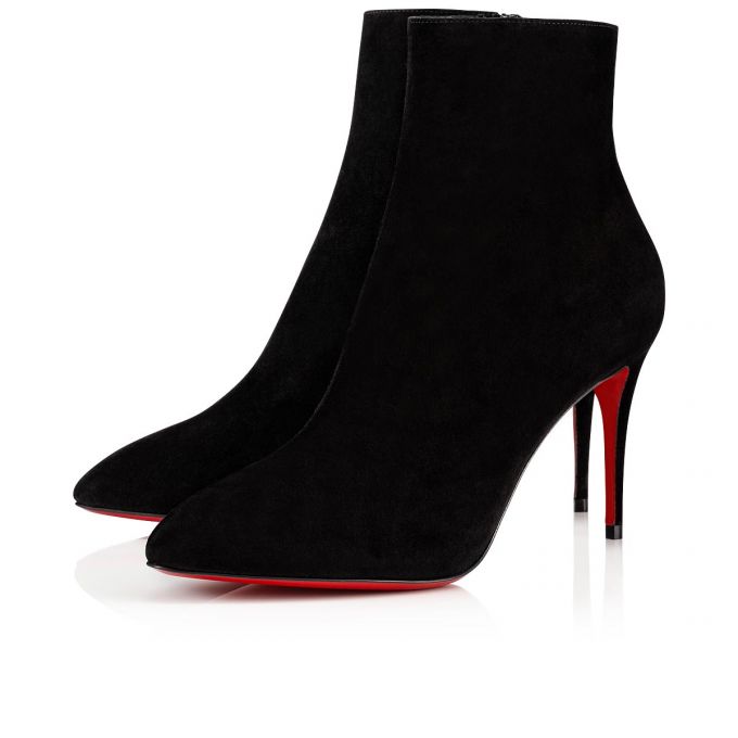 Christian Louboutin Eloise Booty 085 85 Veau Velours Boots Støvler Dame Sort | DK-21083