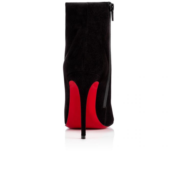 Christian Louboutin Eloise Booty 100 100 Veau Velours Boots Støvler Dame Sort | DK-21994