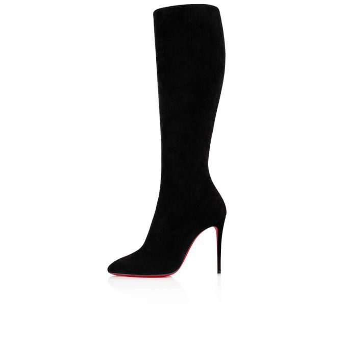 Christian Louboutin Eloise Botta 100 100 Veau Velours Boots Støvler Dame Sort | DK-60759