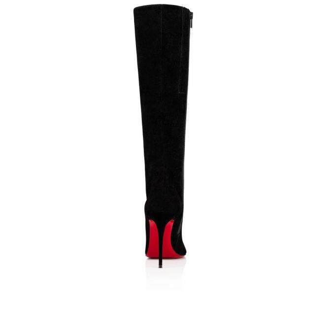 Christian Louboutin Eloise Botta 100 100 Veau Velours Boots Støvler Dame Sort | DK-60759