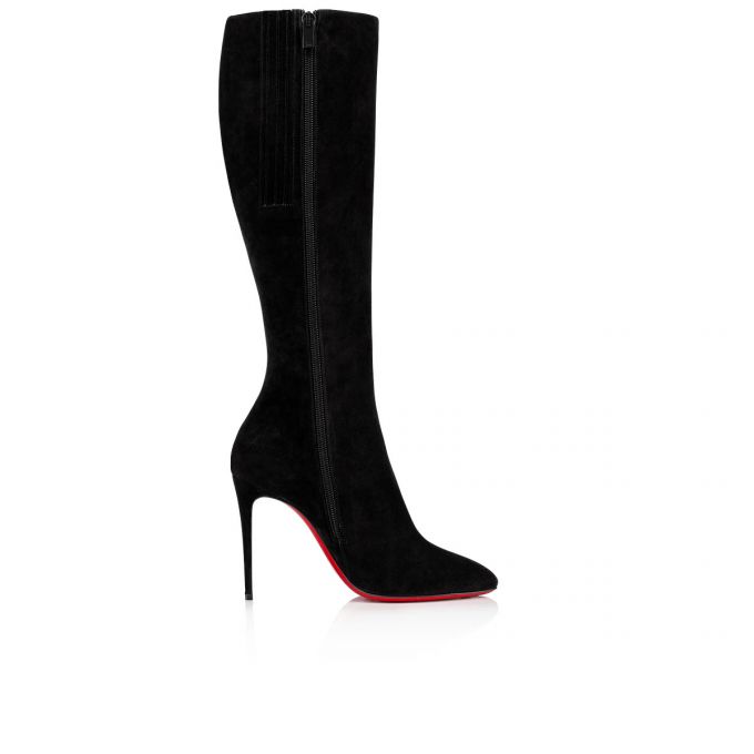 Christian Louboutin Eloise Botta 100 100 Veau Velours Boots Støvler Dame Sort | DK-60759