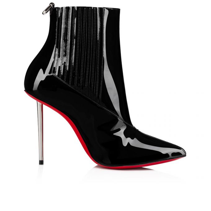 Christian Louboutin Epic Boot 100 Lak Boots Støvler Dame Sort | DK-59033