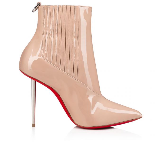 Christian Louboutin Epic Boot 100 Lak Boots Støvler Dame Hvide | DK-96849