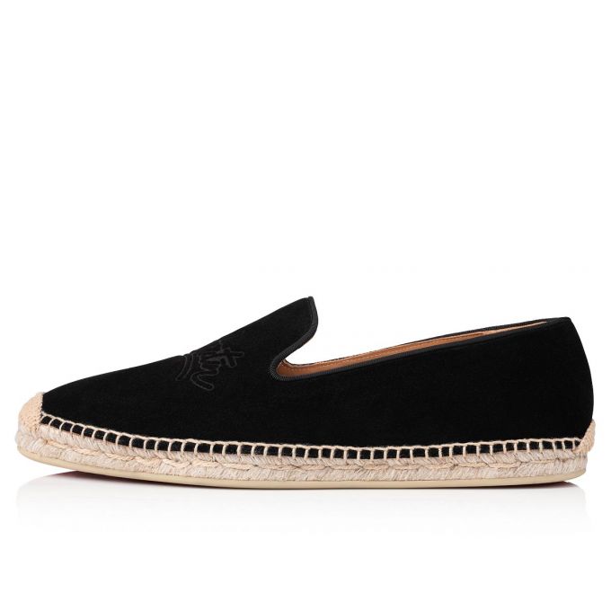 Christian Louboutin Esparadra Calf Espadrilles Espadrilles & Sandals Herre Sort | DK-81207