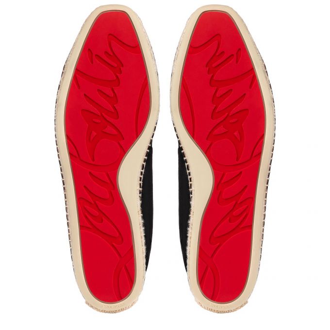 Christian Louboutin Esparadra Calf Espadrilles Espadrilles & Sandals Herre Sort | DK-81207