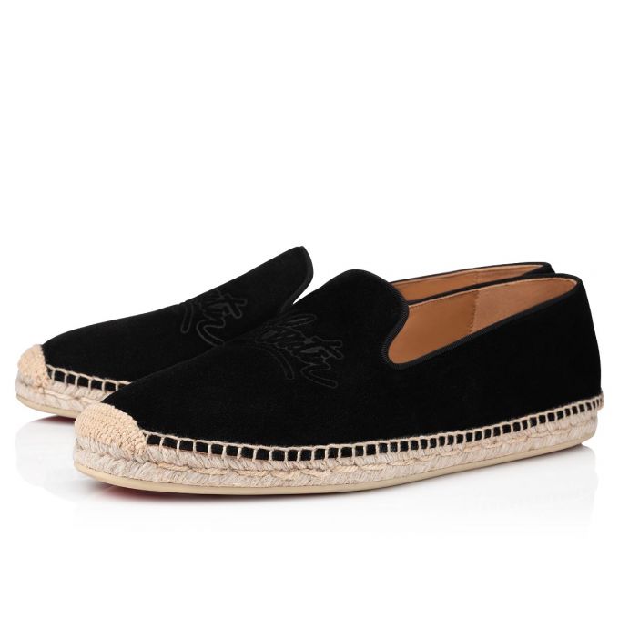 Christian Louboutin Esparadra Calf Espadrilles Espadrilles & Sandals Herre Sort | DK-81207