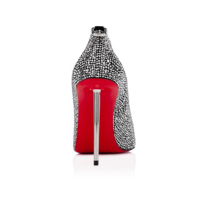 Christian Louboutin Et Pic Et Pump Strass 100 Ruskind Pumps Pumps Dame Sort Sølv | DK-34036