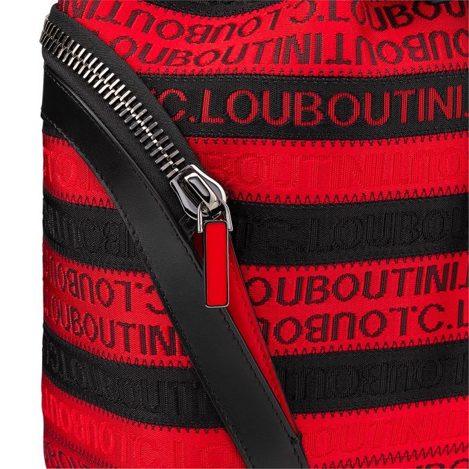 Christian Louboutin Explorafunk Creative Fabric Backpack Rygsække Herre Sort Rød | DK-03899