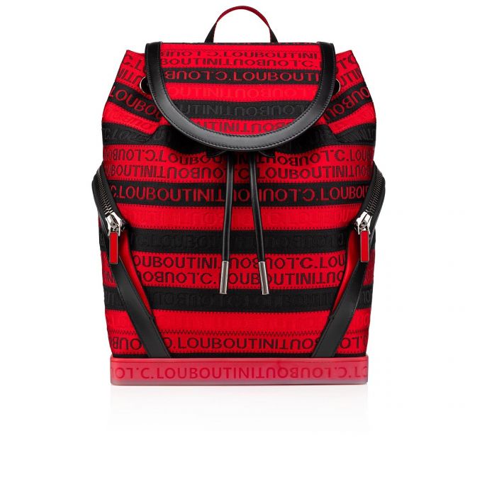 Christian Louboutin Explorafunk Creative Fabric Backpack Rygsække Herre Sort Rød | DK-03899