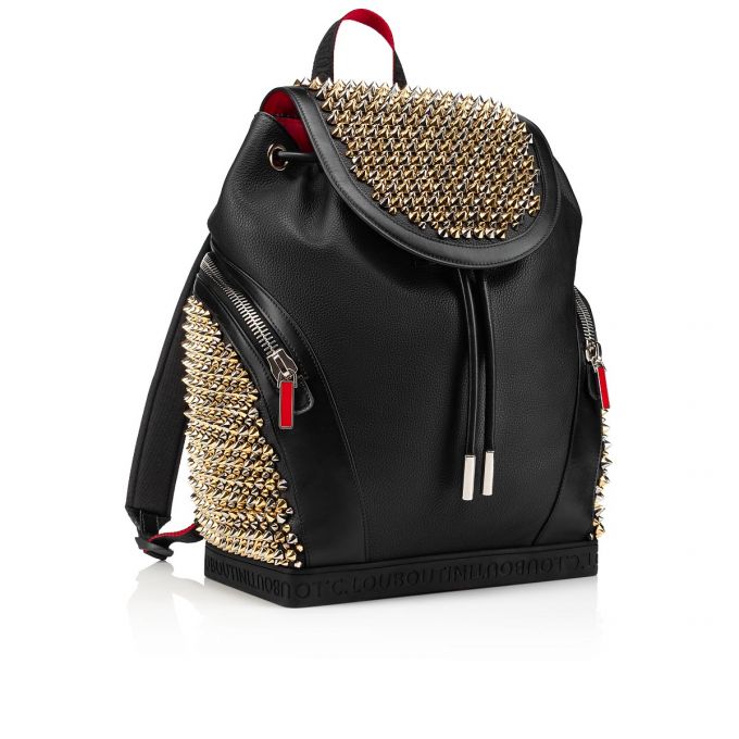 Christian Louboutin Explorafunk S Classic Læder Backpack Rygsække Herre Sort Flerfarvede | DK-35362