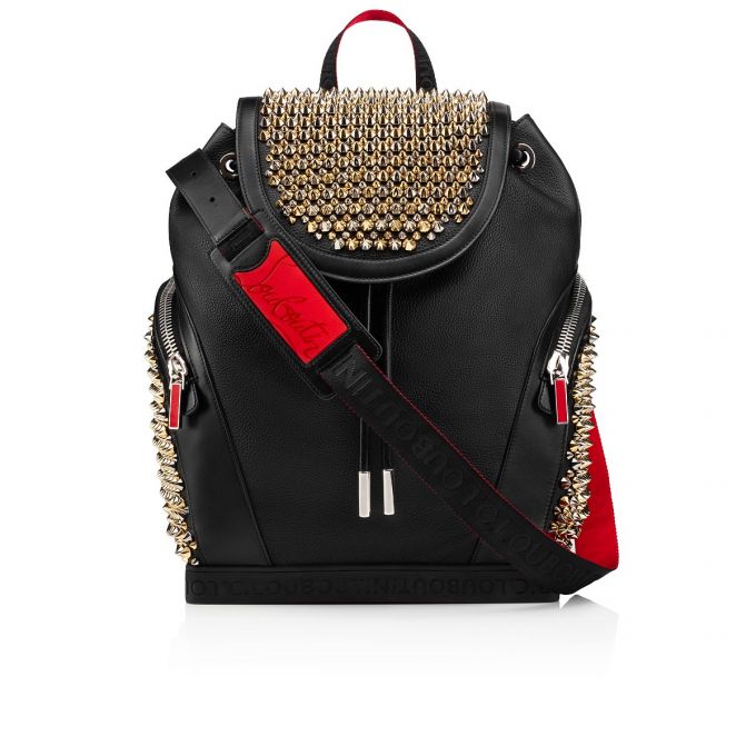 Christian Louboutin Explorafunk S Classic Læder Backpack Rygsække Herre Sort Flerfarvede | DK-35362