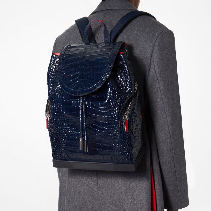 Christian Louboutin Explorafunk S Creative Læder Backpack Rygsække Herre Blå | DK-38031