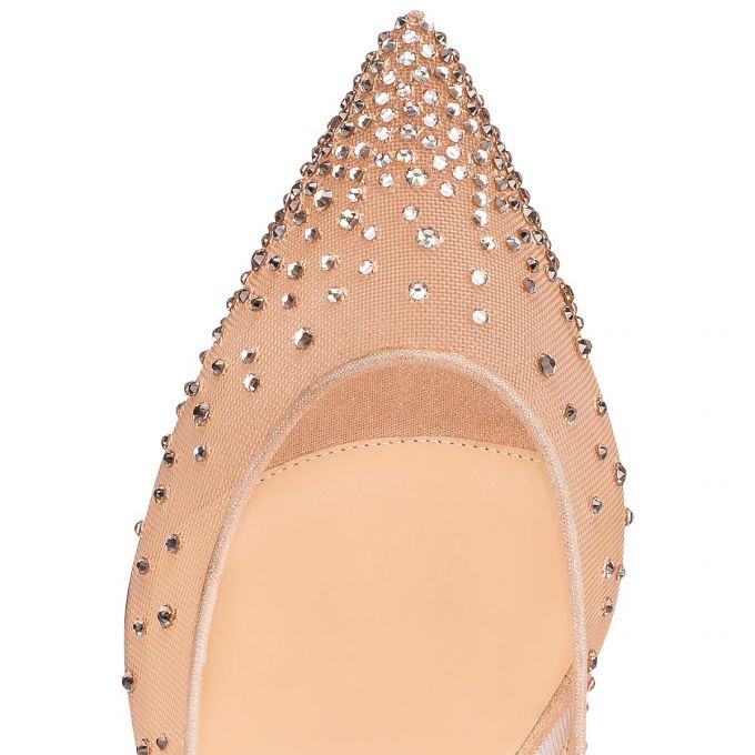 Christian Louboutin Follies Strass 070 70 Version Light Silk Strass Pumps Pumps Dame Beige | DK-79641