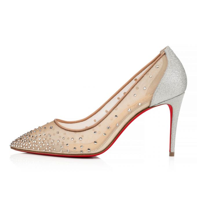 Christian Louboutin Follies Strass 085 85 Version Glitter Pumps Pumps Dame Sølv | DK-35626