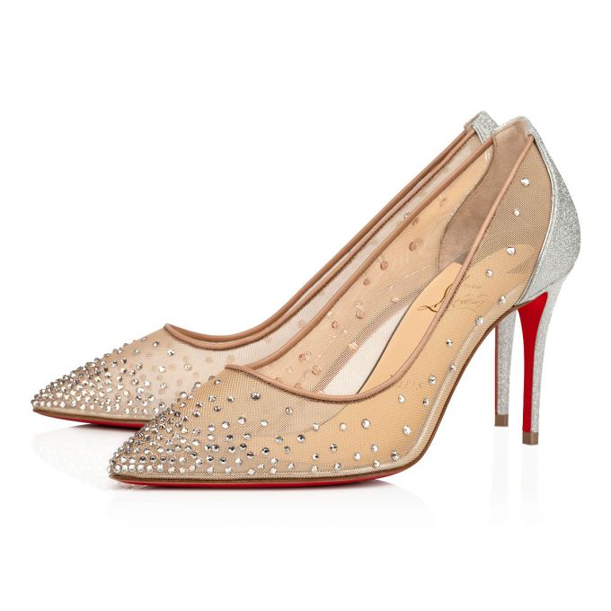 Christian Louboutin Follies Strass 085 85 Version Glitter Pumps Pumps Dame Sølv | DK-35626