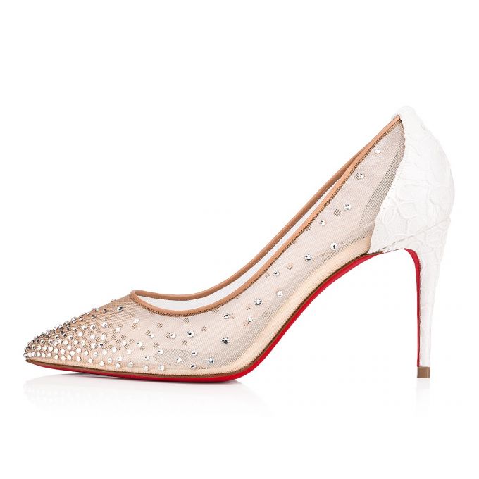 Christian Louboutin Follies Strass 085 85 Version Off Dentelle Pumps Pumps Dame Hvide | DK-40170