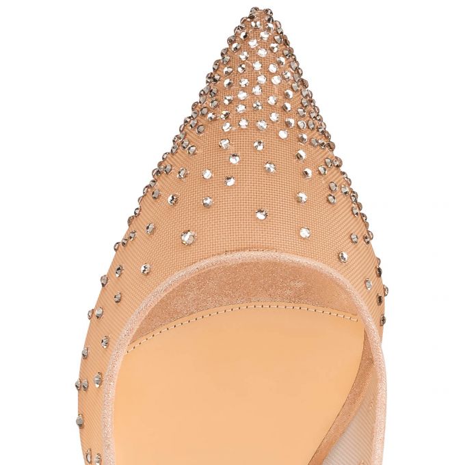 Christian Louboutin Follies Strass 085 85 Version Light Silk Ruskind Pumps Pumps Dame Beige | DK-72557