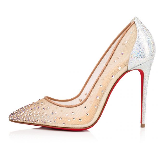 Christian Louboutin Follies Strass 100 Version Ab Classic Fabric Pumps Pumps Dame Hvide | DK-25558