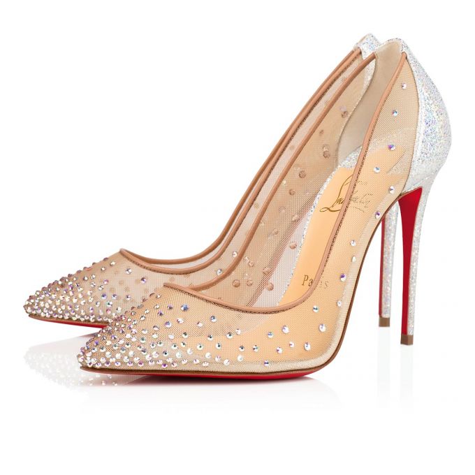 Christian Louboutin Follies Strass 100 Version Ab Classic Fabric Pumps Pumps Dame Hvide | DK-25558