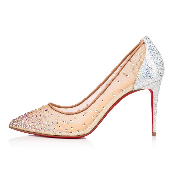 Christian Louboutin Follies Strass 85 Version Ab Classic Fabric Pumps Pumps Dame Hvide | DK-66472