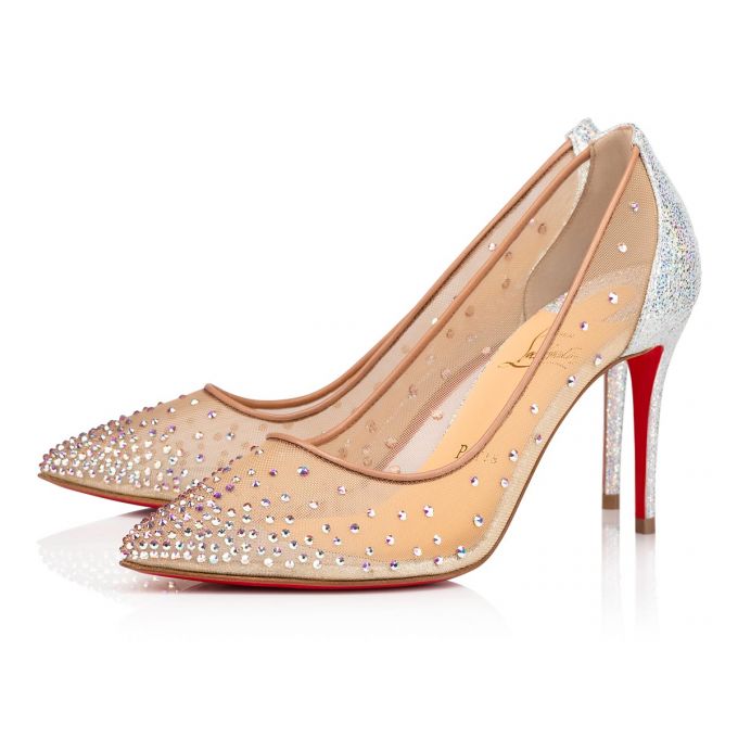 Christian Louboutin Follies Strass 85 Version Ab Classic Fabric Pumps Pumps Dame Hvide | DK-66472