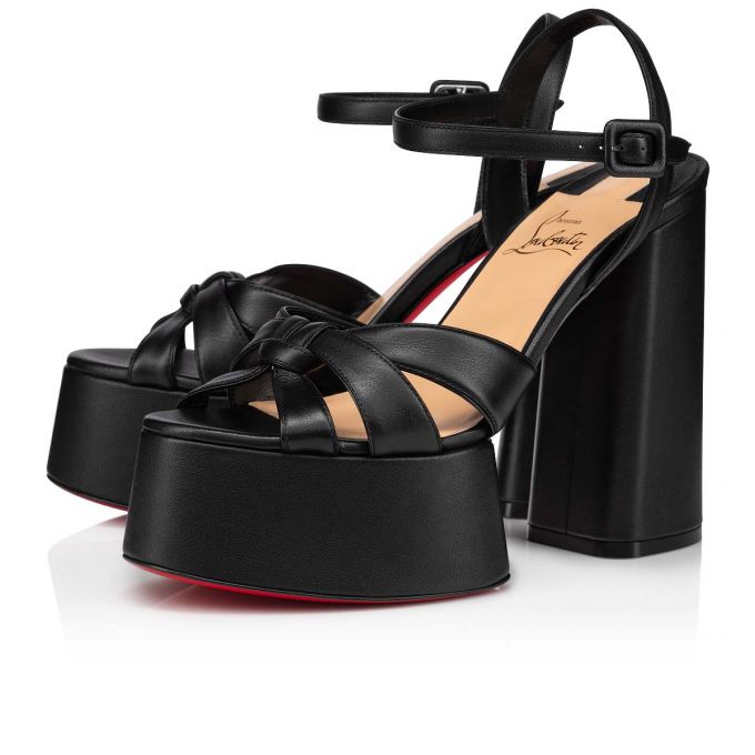 Christian Louboutin Foolanjalili 130 Calf Platforms Platforms Dame Sort | DK-12055