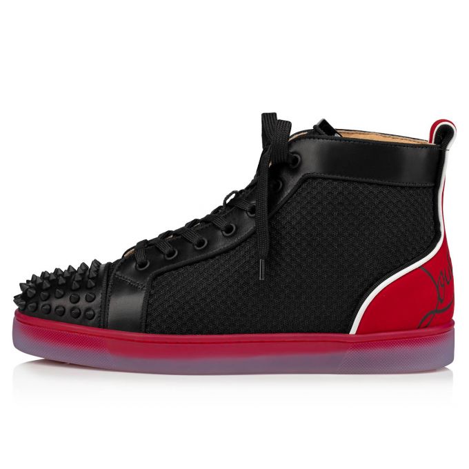 Christian Louboutin Fun Lou Spikes 000 Version Mesh Sneakers Sneakers Herre Sort Rød | DK-21450