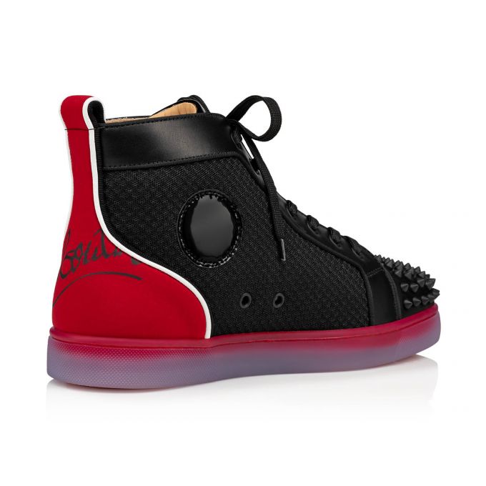 Christian Louboutin Fun Lou Spikes 000 Version Mesh Sneakers Sneakers Herre Sort Rød | DK-21450