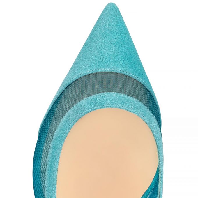 Christian Louboutin Galativi 000 Version Noumea Veau Velours Flats Flats Dame Turkis | DK-19170