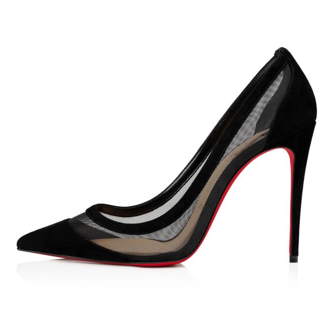 Christian Louboutin Galativi 100 100 Version Veau Velours Pumps Pumps Dame Sort | DK-09973