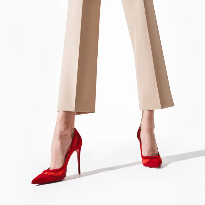 Christian Louboutin Galativi 100 100 Version Veau Velours Pumps Pumps Dame Rød | DK-73945