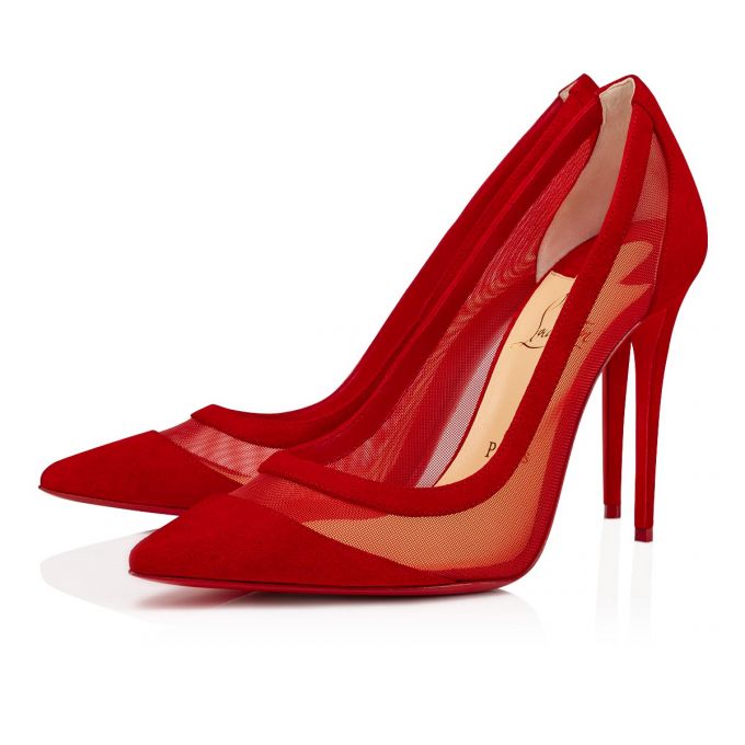 Christian Louboutin Galativi 100 100 Version Veau Velours Pumps Pumps Dame Rød | DK-73945