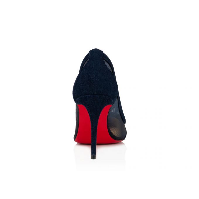 Christian Louboutin Galativi 85 Version Marine Veau Velours Pumps Pumps Dame Mørkeblå | DK-48169