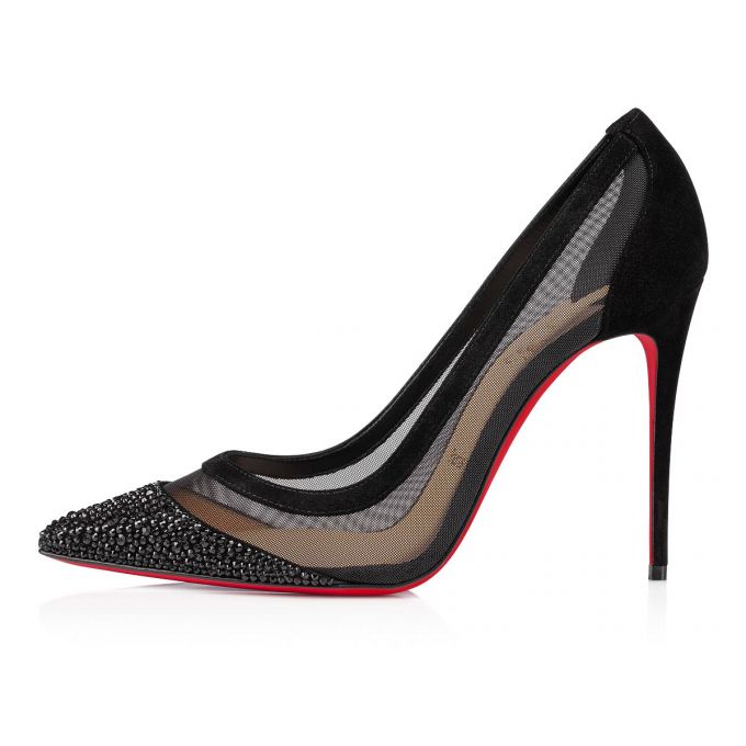 Christian Louboutin Galativi P Strass 100 Version Classic Fabric Pumps Pumps Dame Sort | DK-39864