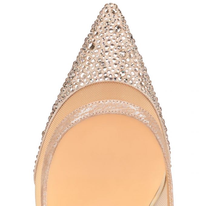 Christian Louboutin Galativi P Strass 85 Version Classic Fabric Pumps Pumps Dame Beige | DK-84522