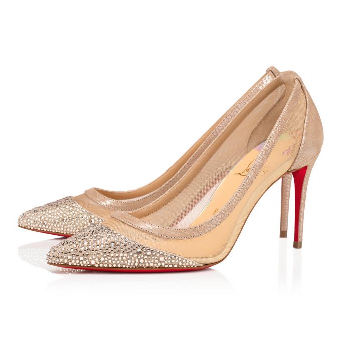 Christian Louboutin Galativi P Strass 85 Version Classic Fabric Pumps Pumps Dame Beige | DK-84522