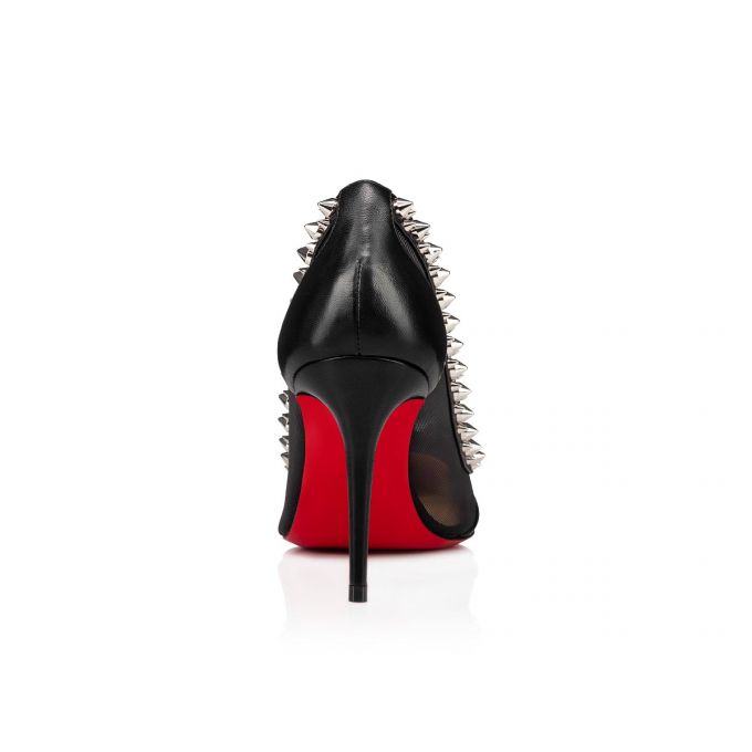 Christian Louboutin Galativi Spikes 85 Fishnet Pumps Pumps Dame Sort Sølv | DK-56368