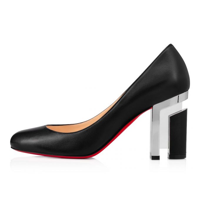 Christian Louboutin Geleutourni 85 Nappa Pumps Pumps Dame Sort Sølv | DK-35424