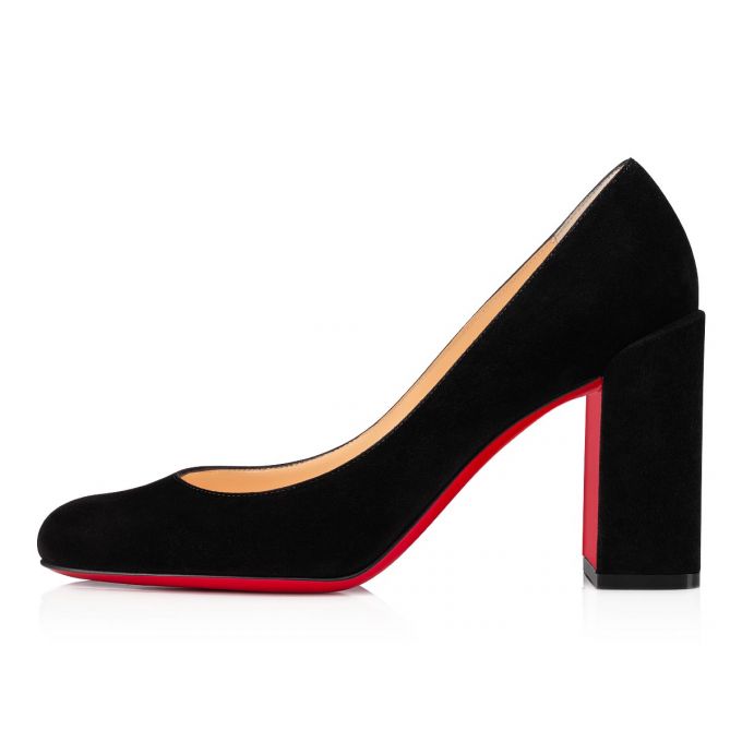 Christian Louboutin Gennana 85 Veau Velours Pumps Pumps Dame Sort | DK-48237